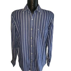 American Eagle Blue and White Striped  Shirt M